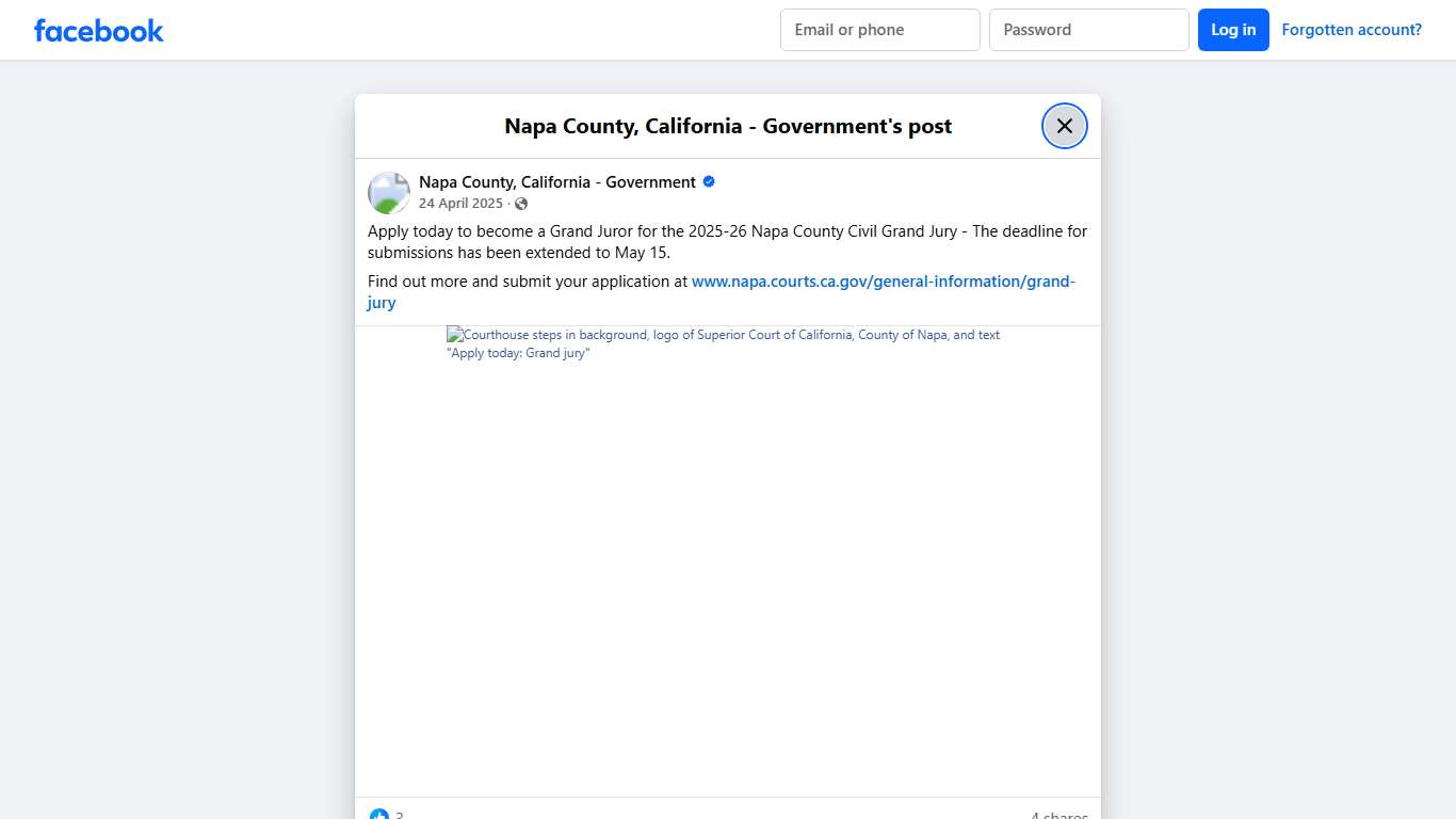 Apply today to... - Napa County, California - Government Facebook